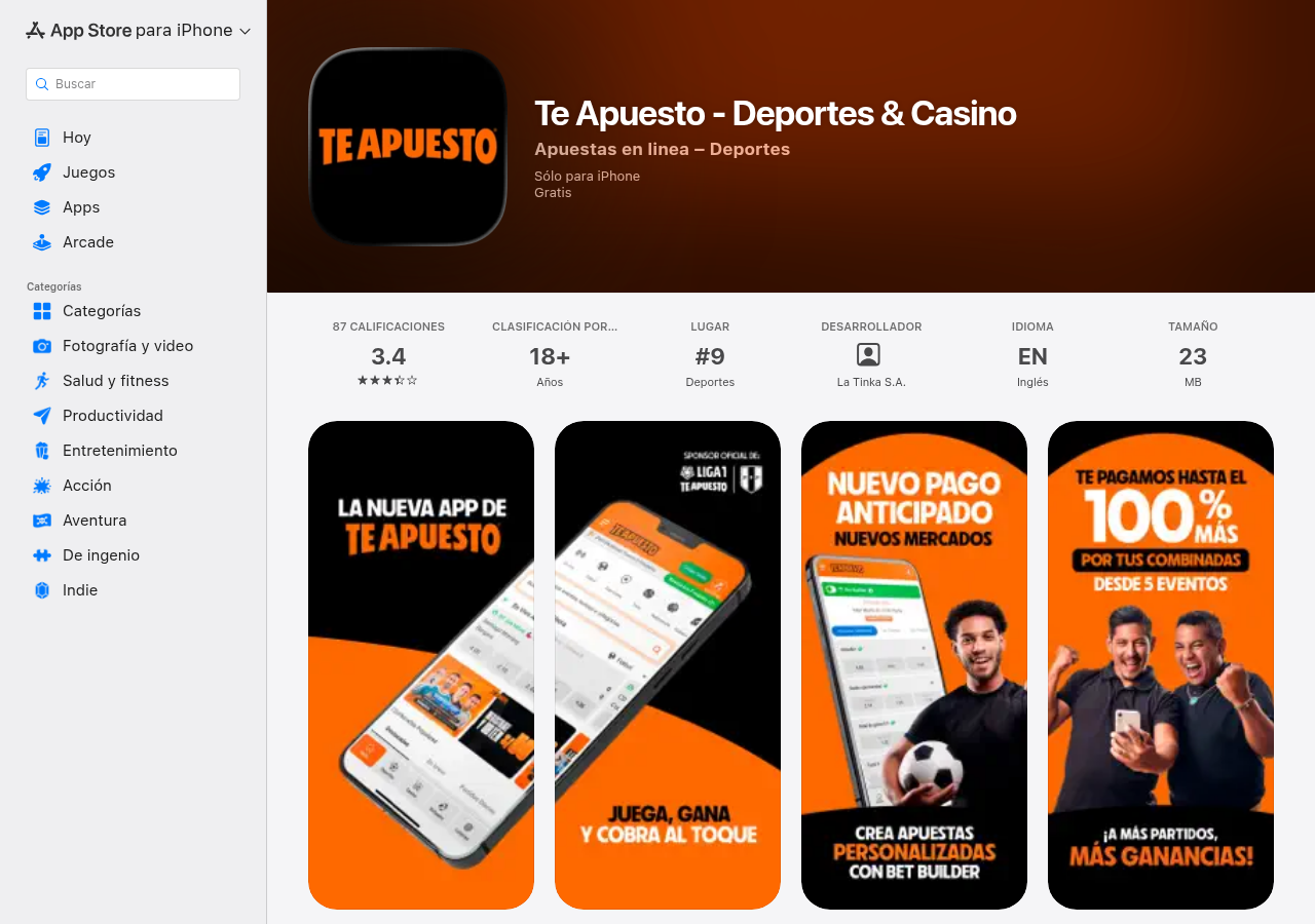 Señal pública sobre Te Apuesto