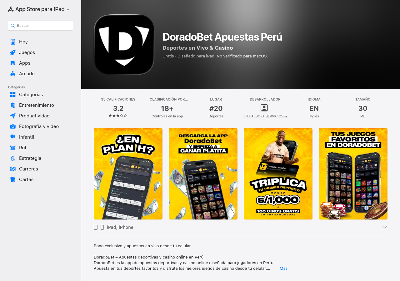 Señal pública sobre DoradoBet