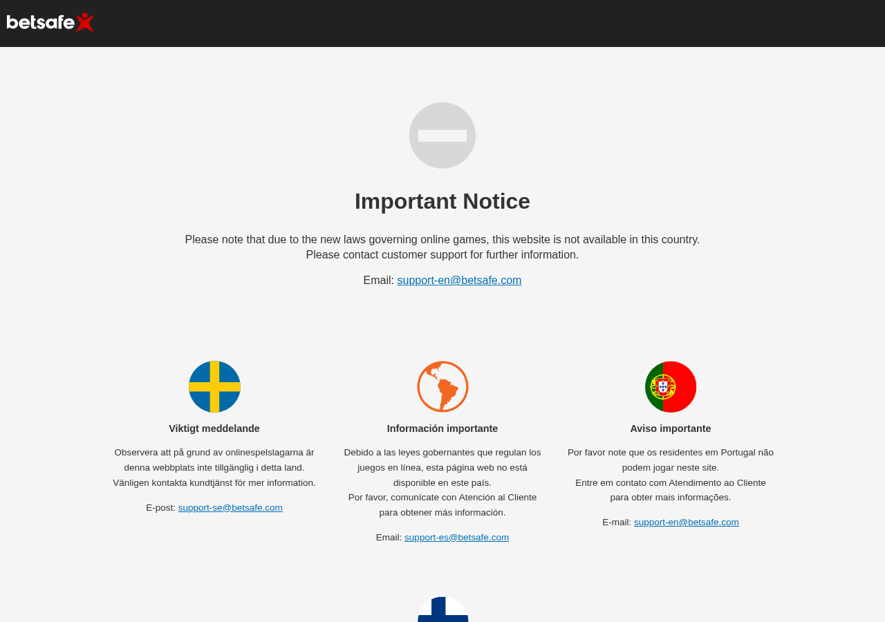 Fuente del operador sobre Betsafe