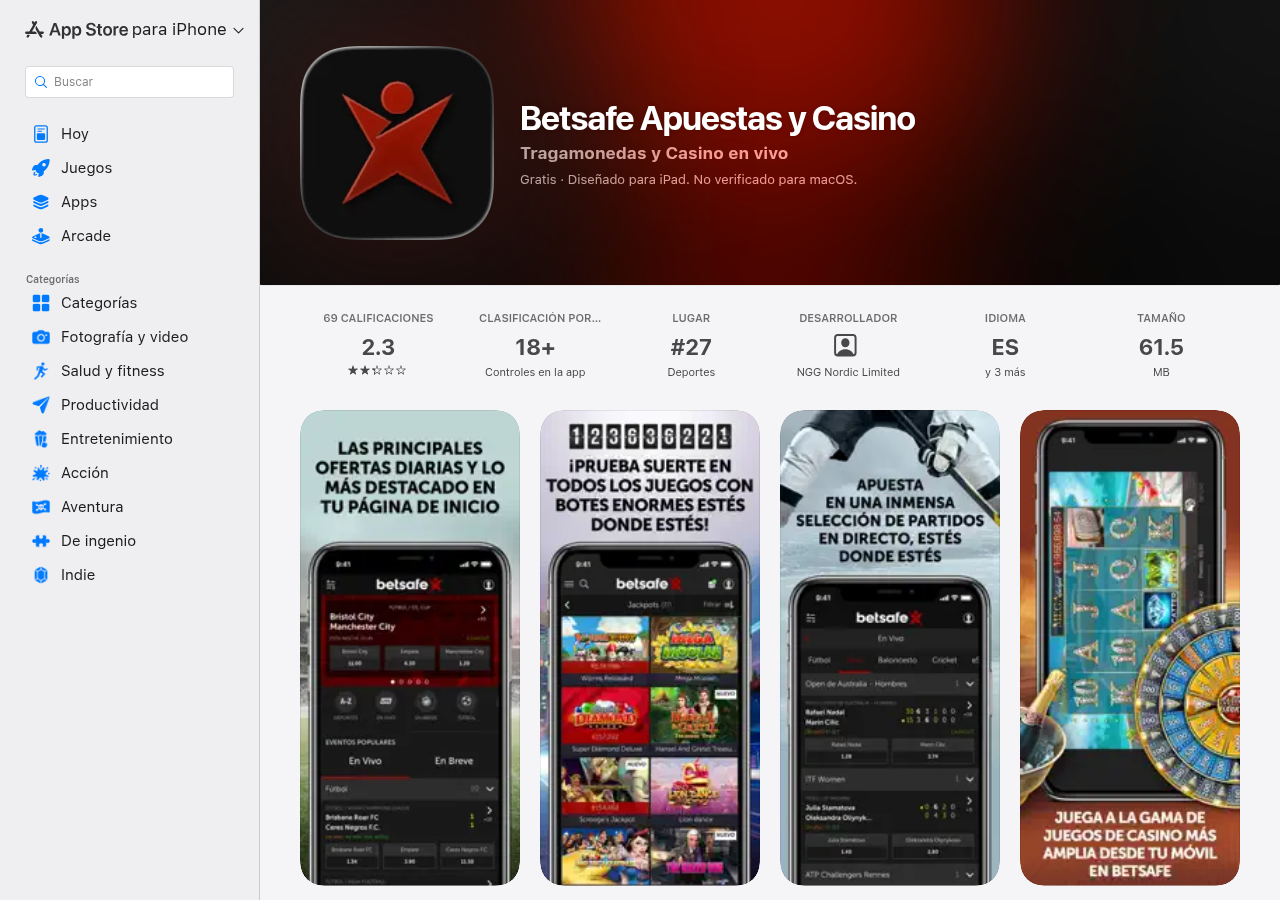 Señal pública sobre Betsafe